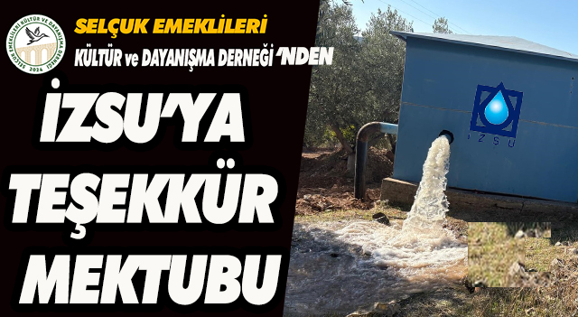 İZSU’YA TEŞEKKÜR MEKTUBU